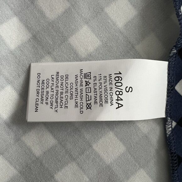 NWT Kate Spade Gingham Ponte Fiorella Navy Blue White Fit & Flare Dress - Picture 9 of 9